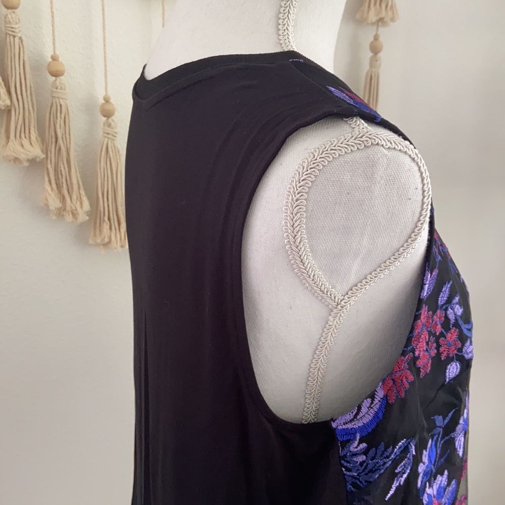 Target a new day black sleeveless top embroidery mesh overlay lace large - Picture 10 of 16